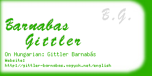 barnabas gittler business card